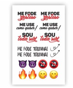 TATUAGEM TEMPORÁRIA 10 X 15 CM FRASES ERÓTICAS