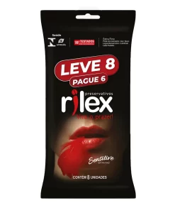 PRESERVATIVO LUBRIFICADO EXTRA FINO SENSITIVE LEVE 8 PAGUE 6 RILEX
