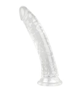 PÊNIS REALÍSTICO EM SILICONE TRANSPARENTE COM VENTOSA - 21,0x4,0 cm